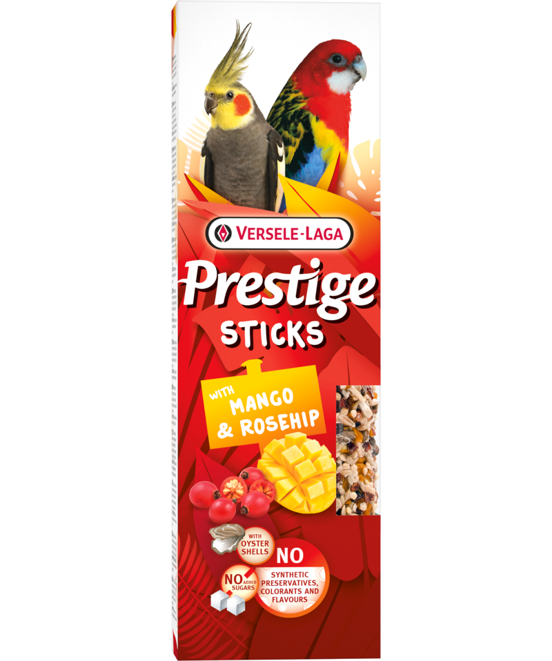 Стикове за средни папагали с манго и шипки Versele-Laga Prestige Sticks