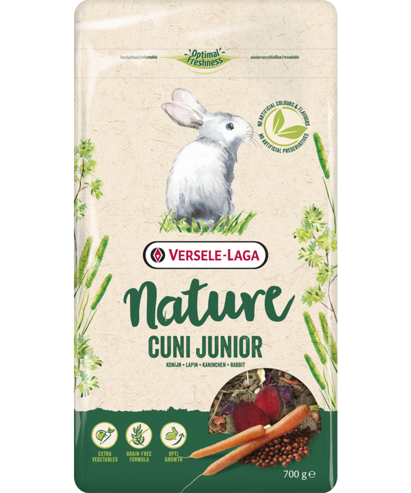 Храна за малки зайчета без зърно Versele-Laga Cuni Junior Nature до 8 месеца