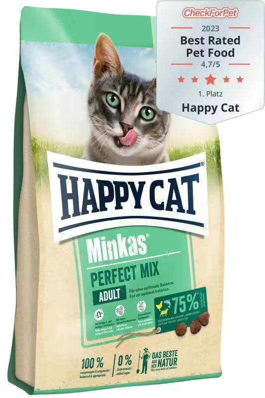 Храна за котки Happy Cat Minkas Perfect Mix с птиче месо, риба и агнешко