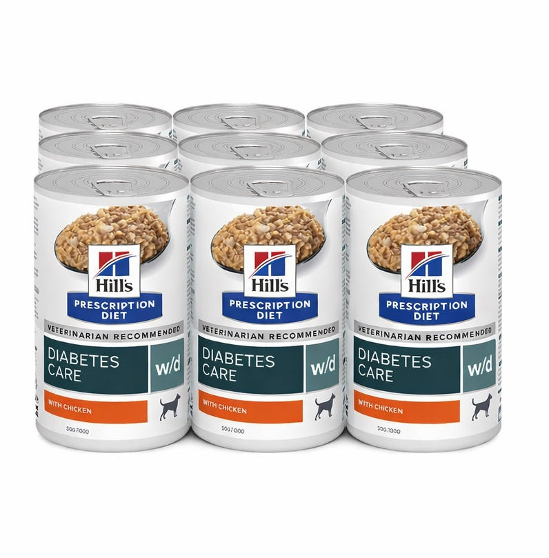 Hill’s Prescription Diet w/d Diabetes Care – лечебна консервирана храна за кучета с диабет и наднормено тегло