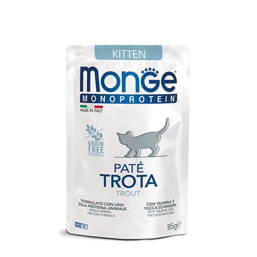 Пауч пастет Monge Cat Grain Free Kitten с пъстърва – опаковка