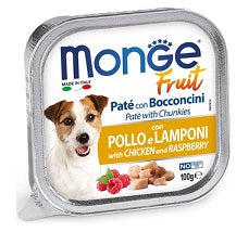 Пастет и хапки за кучета в зряла възраст Monge Fruit с пилешко&малини - снимка 1 от 3