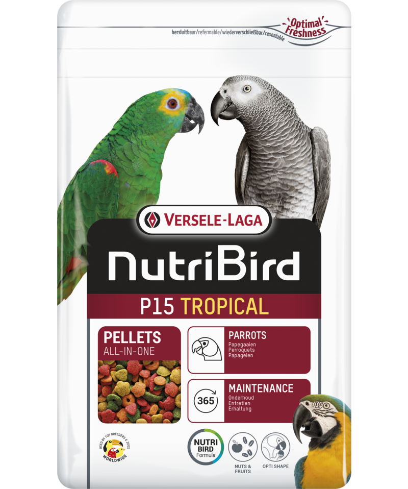 Екструдирана храна за големи папагали Versele-Laga NutriBird P15 Tropical