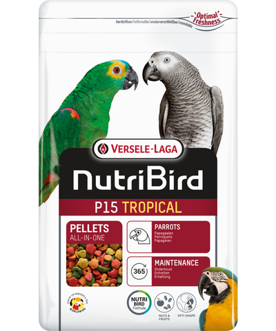 Екструдирана храна за големи папагали Versele-Laga NutriBird P15 Tropical