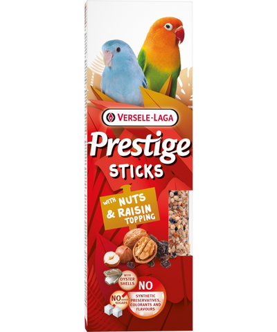 Стикове за неразделки и малки папагали с ядки и стафиди Versele-Laga Prestige Sticks