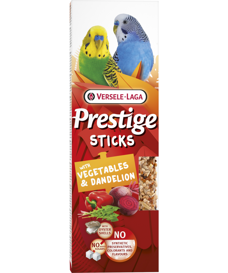 Стикове за вълнисти папагали със зеленчуци и глухарче Versele-Laga Prestige Sticks