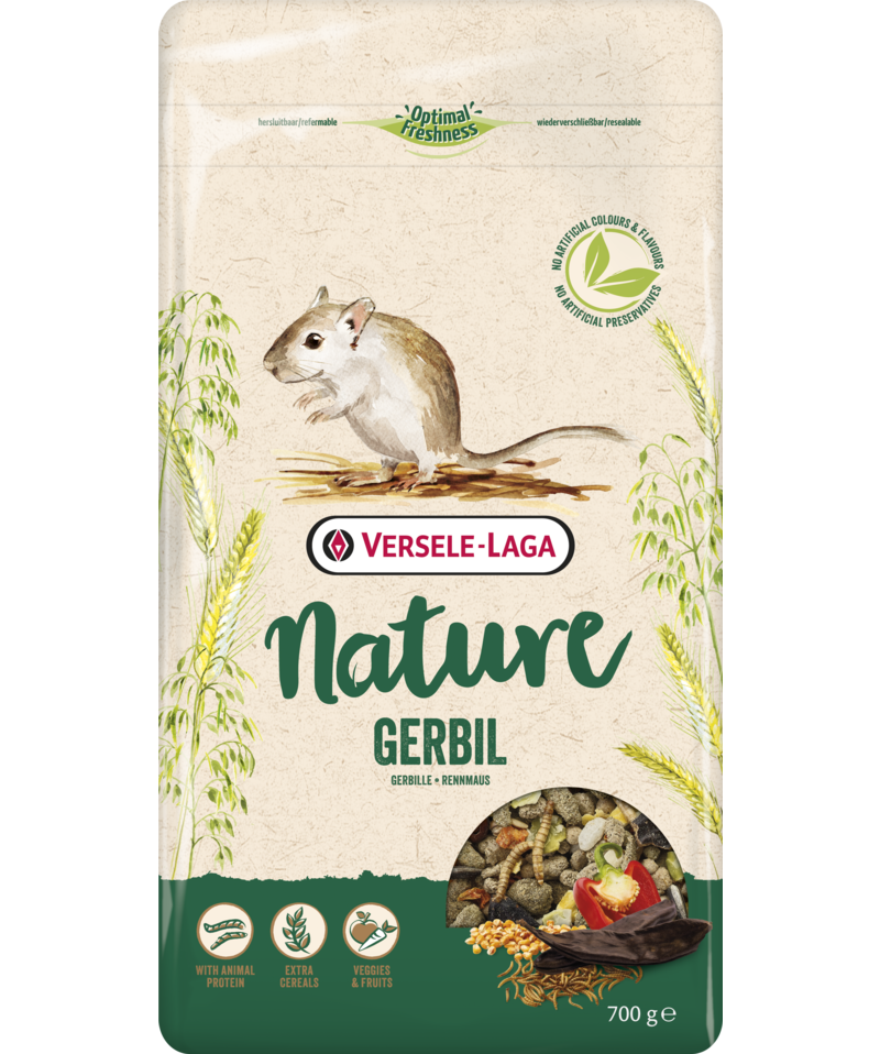 Храна за джербили Versele-Laga Gerbil Nature със зърнени култури и брашнести червеи