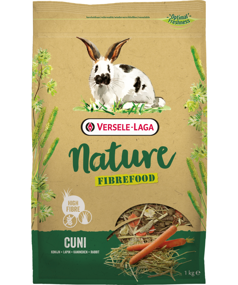 Храна за чувствителни зайци без зърно Versele-Laga Cuni Nature Fibrefood