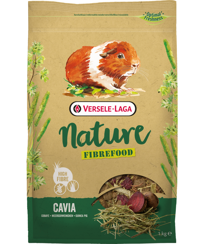 Храна за чувствителни морски свинчета без зърно Versele-Laga Cavia Nature Fibrefood