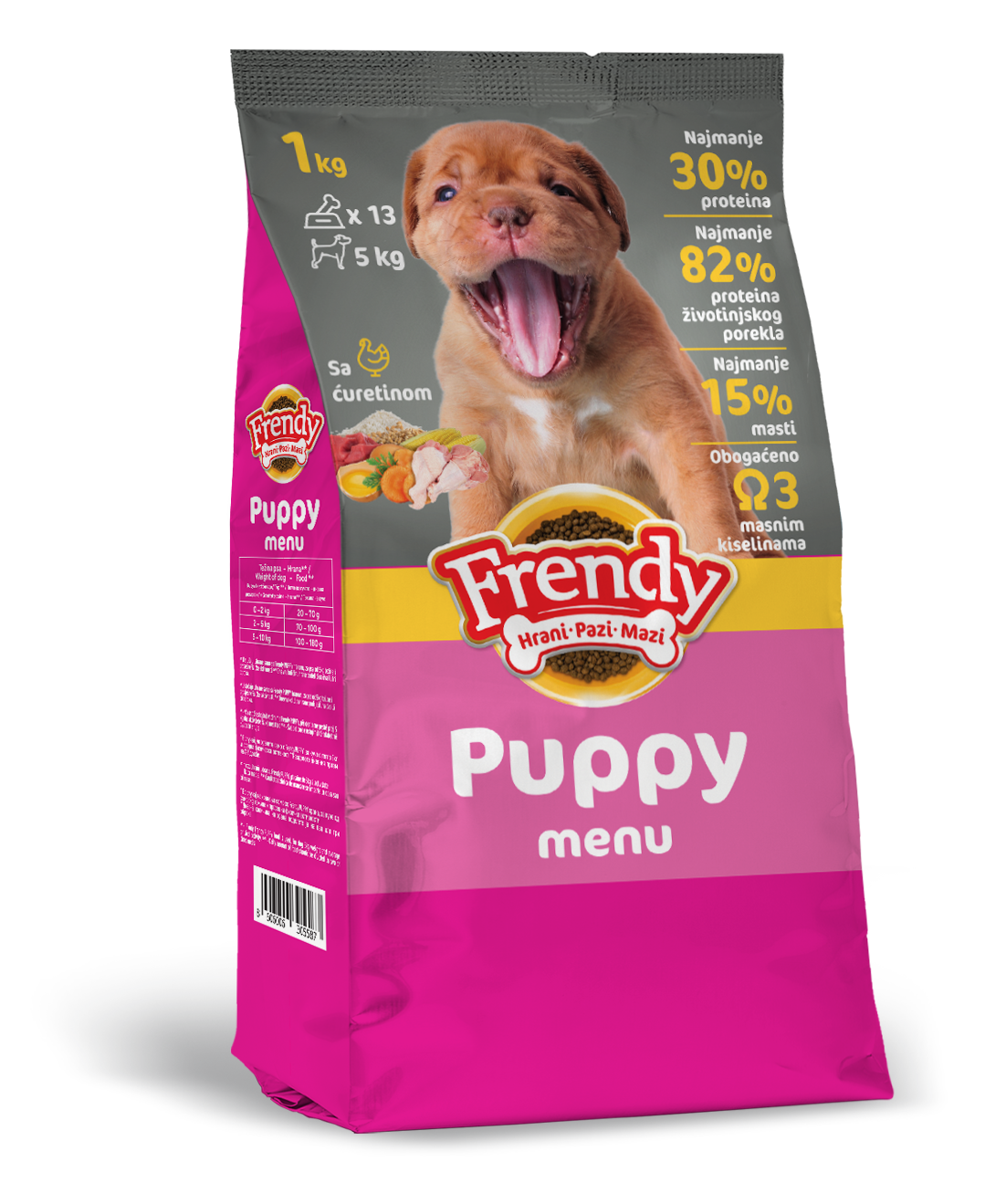 Пълноценна суха храна за кученца Frendy Puppy menu - снимка 1 от 2