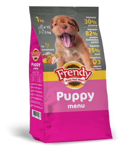 Пълноценна суха храна за кученца Frendy Puppy menu - снимка 1 от 2