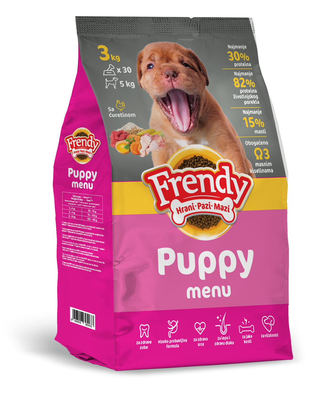 Пълноценна суха храна за кученца Frendy Puppy menu - снимка 2 от 2