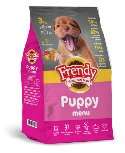 Пълноценна суха храна за кученца Frendy Puppy menu - снимка 2 от 2