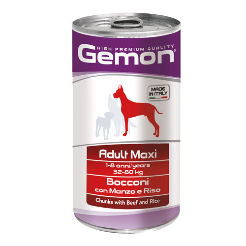 Консерва хапки GEMON Adult Maxi beef&rice 1.25kg - снимка 1 от 3