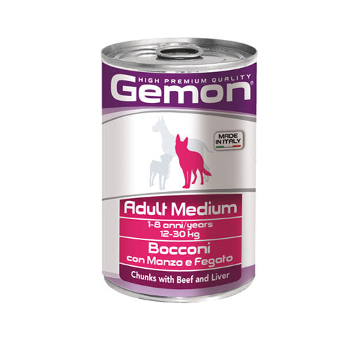 Консерва хапки GEMON Adult Medium Beef&Liver - снимка 1 от 3