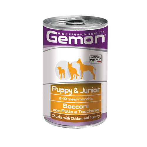 Консерва хапки за кученца GEMON Puppy&Junior-пилешко&пуйка - снимка 1 от 2