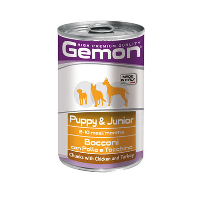 Консерва хапки за кученца GEMON Puppy&Junior-пилешко&пуйка - снимка 1 от 2