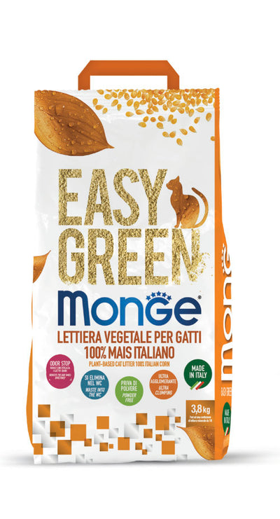 Monge Easy Green – котешка тоалетна 100% царевица 10 л