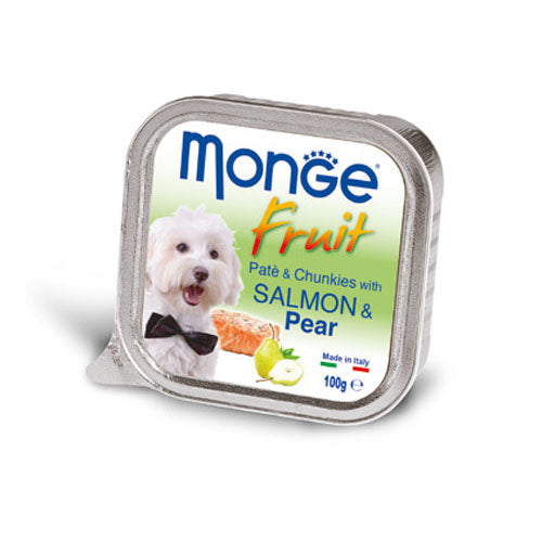 Пастет и хапки за кучета в зряла възраст Monge Fruit със сьомга&круши - снимка 1 от 3