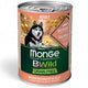 Консерва хапки за кучета Monge BWILD Grain Free Adult със сьомга, тиква&тиквички - снимка 1 от 2
