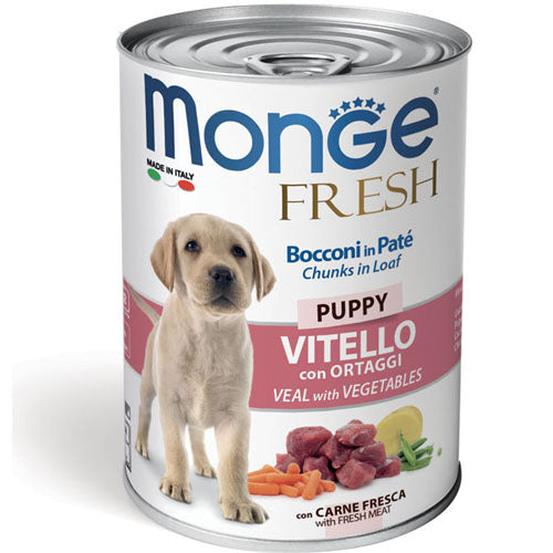 Консерва хапки в пастет за кучета Monge Fresh Puppy, с телешко и зеленчуци - снимка 1 от 2