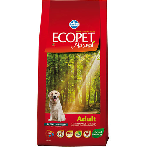 Суха храна за кучета Ecopet Natural Adult Medium-пиле - снимка 1 от 2