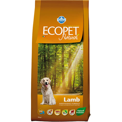 Суха храна за кучета Ecopet Natural Adult Medium-агне - снимка 1 от 2