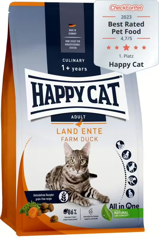 Храна за котки Happy Cat Culinary Adult Farm Duck с патица, без зърнени