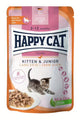 Пауч за котки Happy Cat Kitten & Junior Farm Duck с патешко месо, без зърнени съставки
