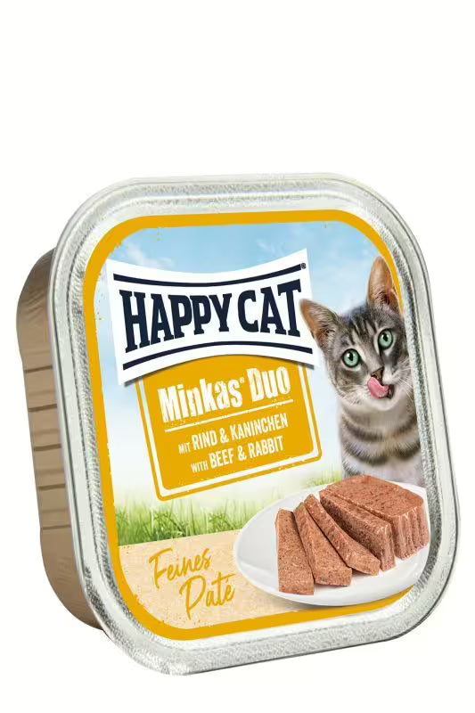 Консерва (пастет) за котки Happy Cat Minkas Duo с говеждо и заешко