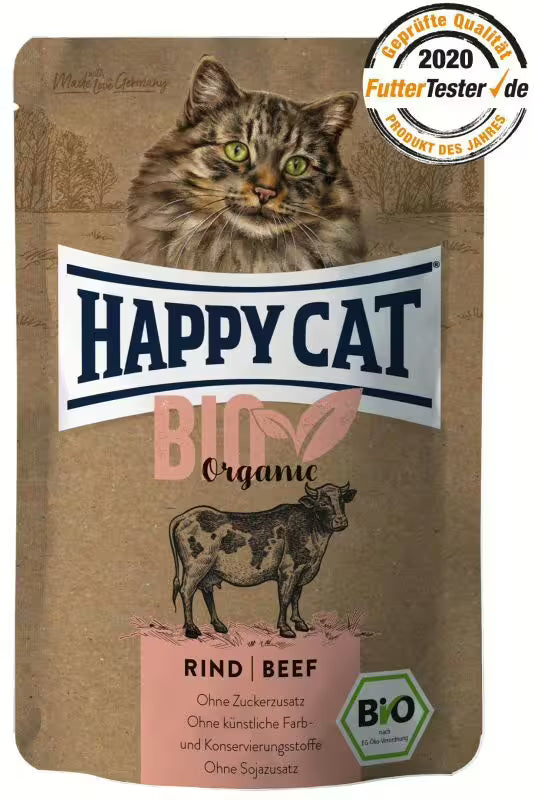 Пауч за котки Happy Cat Organic с био говеждо месо