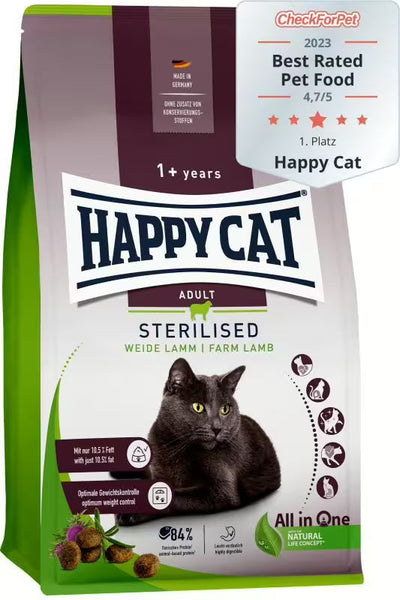 Храна за котки Happy Cat Sterilised Adult Pasture-raised Lamb с агнешко