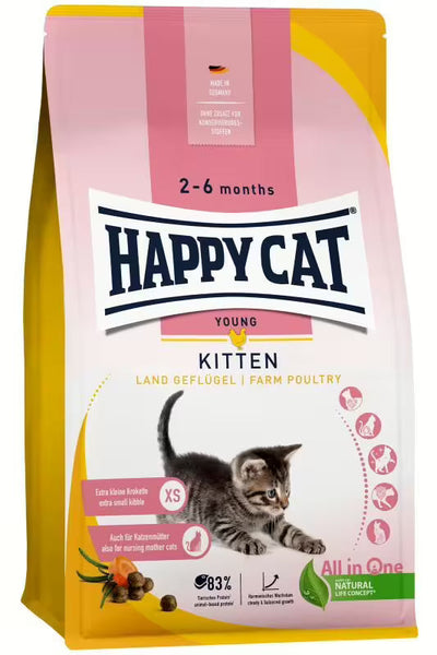 Храна за котки Happy Cat Young Kitten Farm Poultry с птиче месо за котенца