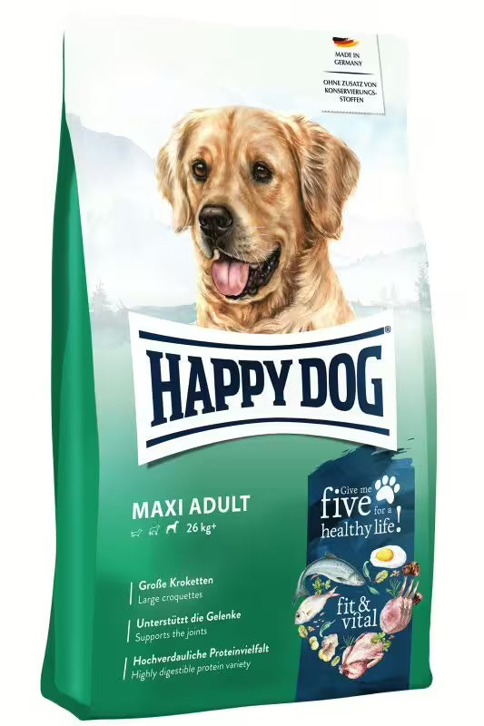 Храна за кучета Happy Dog Fit & Vital Maxi Adult със сьомга, агнешко и птиче месо