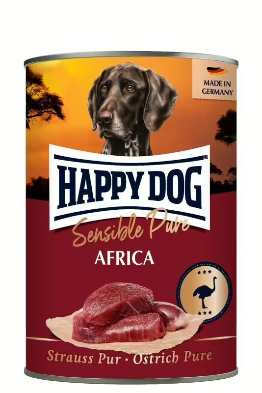 Консерва за кучета Happy Dog Sensible Pure Africa със щраусово месо