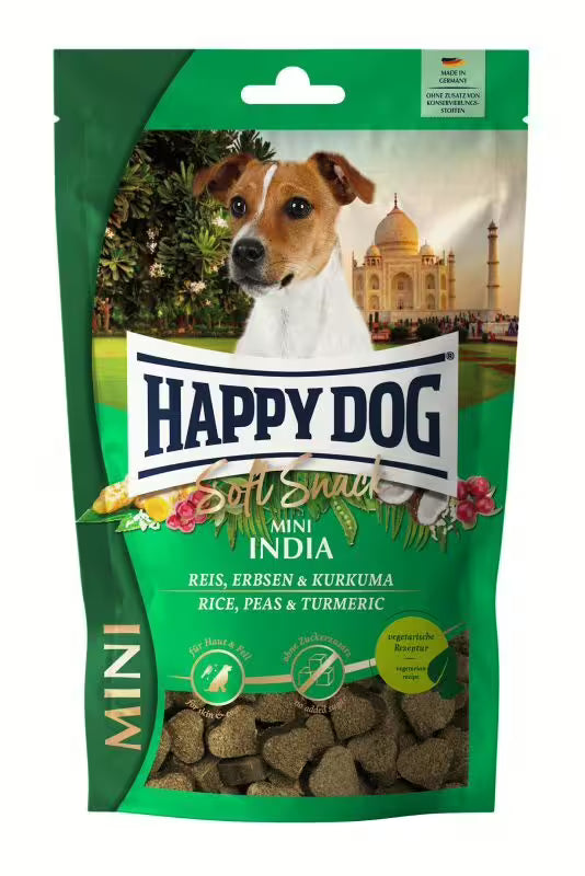 Бисквитки за кучета Happy Dog Мек снакс Mini India с грах и куркума