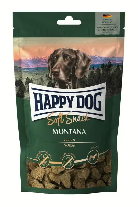 Бисквитки за кучета Happy Dog Мек снакс Монтана с конско месо