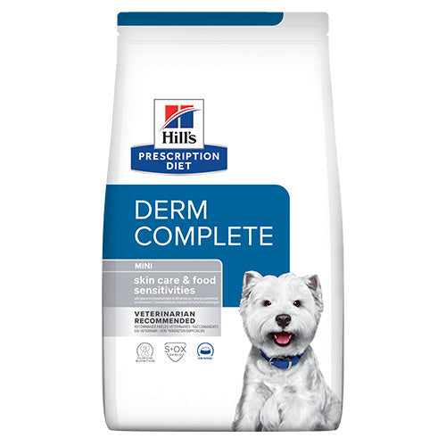 Hill`s Prescription Diet Derm Complete Mini Лечебна суха храна за кучета с хранителни алергии - снимка 1 от 10
