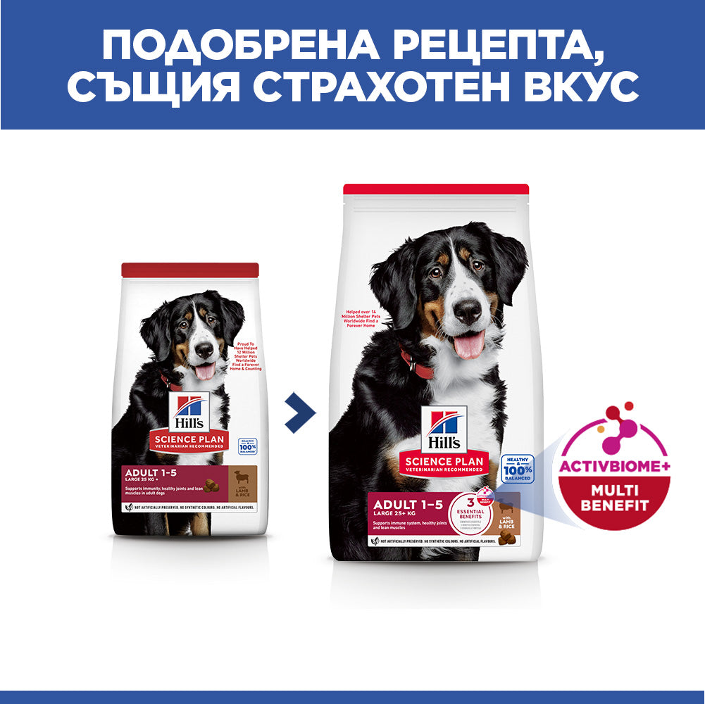 Hill's Science Plan Large Breed Adult с агнешко и ориз – нов облик и подобрена рецепта