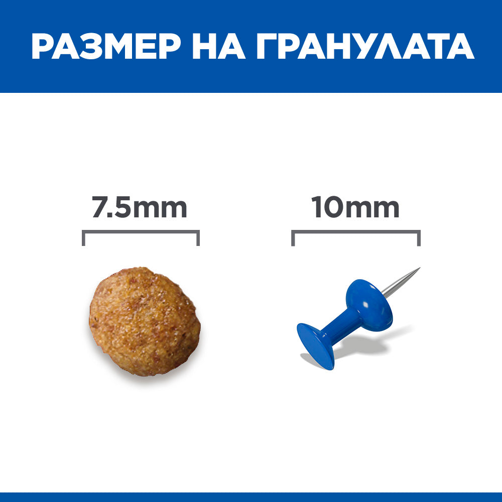 Hill's Science Plan Small & Mini Adult с пилешко – размер на гранулата
