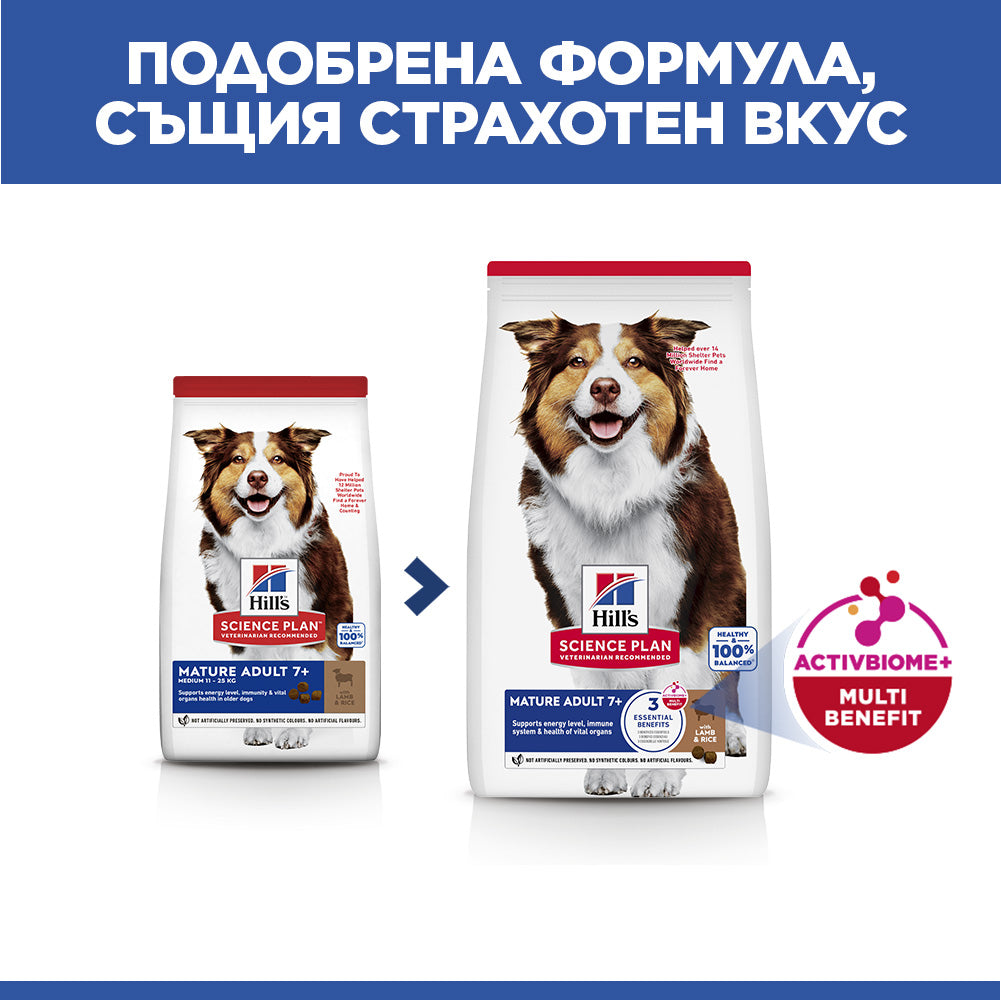 Hill's Science Plan Mature Medium Adult с агнешко и ориз – нов облик и подобрена рецепта