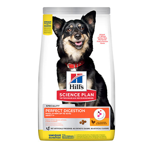 Hill's Science Plan Adult Perfect Digestion Small & Mini с пилешко и кафяв ориз – опаковка