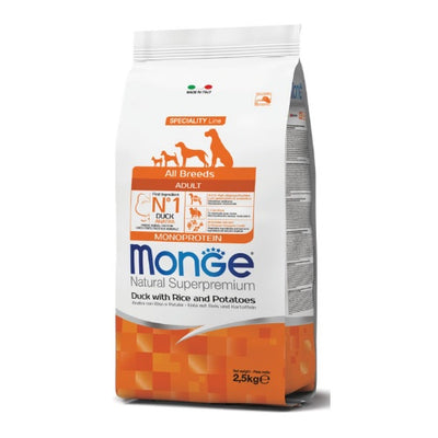 Monge Adult All Breeds с патица, ориз и картофи – опаковка