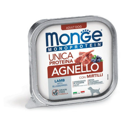 Терин Monge Fruit Pate с агнешко и боровинки за кучета (Grain Free) – опаковка