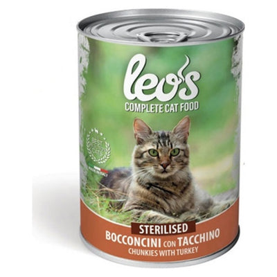 Консерва хапки Leo’s Sterilised с пуешко – опаковка