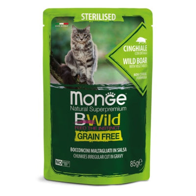 Пауч Monge BWild Grain Free Sterilised с глиганско и зеленчуци – опаковка