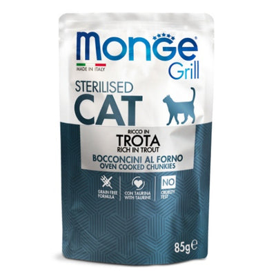 Пауч Monge Grill Grain Free Sterilised с пъстърва – опаковка