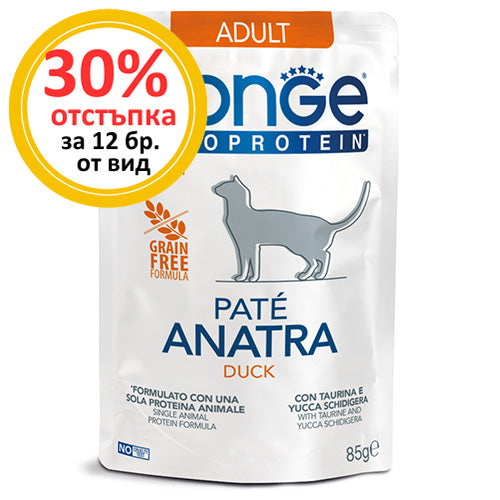 Пауч пастет Monge Cat Grain Free Adult с патешко – опаковка