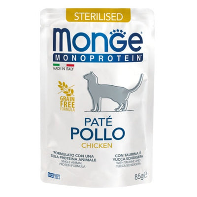 Пауч пастет Monge Cat Grain Free Sterilised с пилешко – опаковка