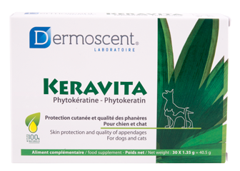 Keravita Dermoscent - добавка за кожа, козина и нокти при кучета и котки - снимка 1 от 6